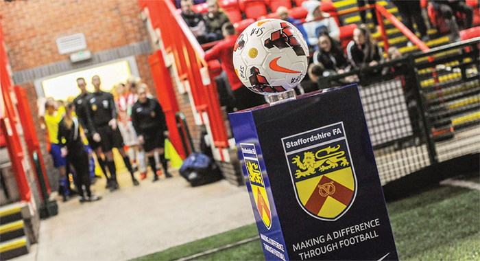 Football on Staffordshire FA podium